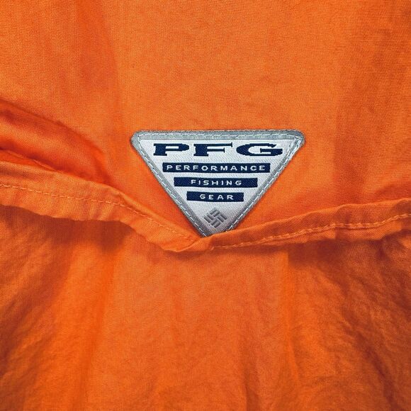 Columbia PFG Clemson Tigers Large Orange Short Sleeve Button Vented Embroidered - Picture 11 of 16